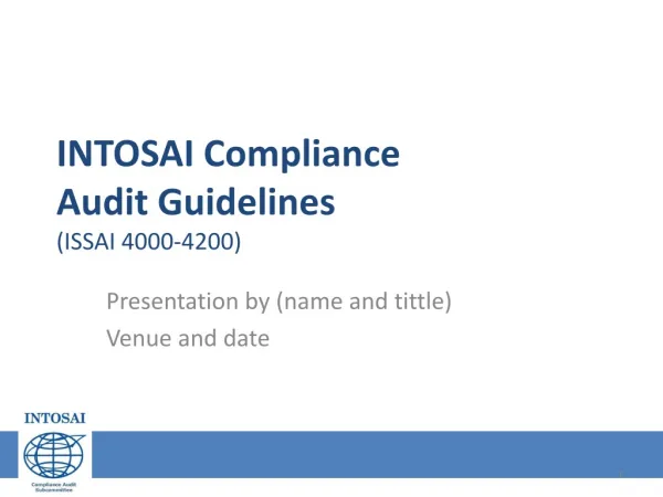 INTOSAI Compliance Audit Guidelines (ISSAI 4000-4200)