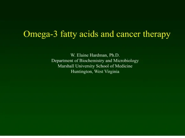 omega-3 fatty acids and cancer therapy