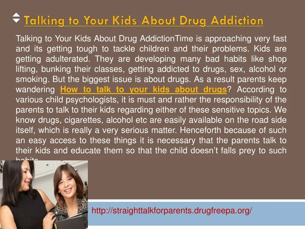 talking to your kids about drug addiction