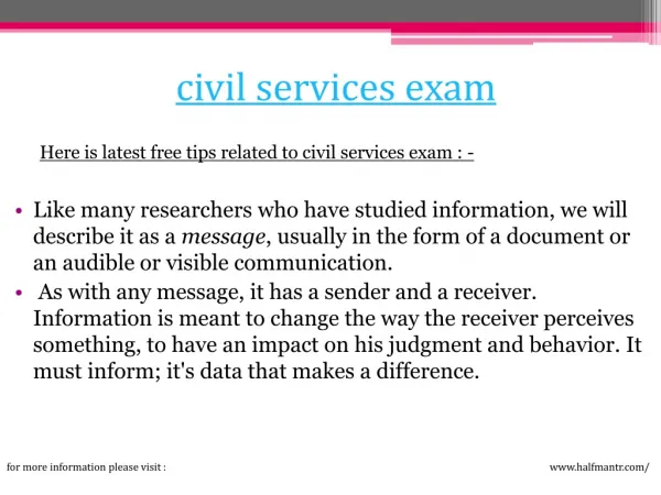 Knowledge about civil services exam