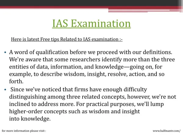 Best knowledge about IAS examination