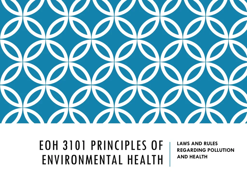 eoh 3101 principles of environmental health