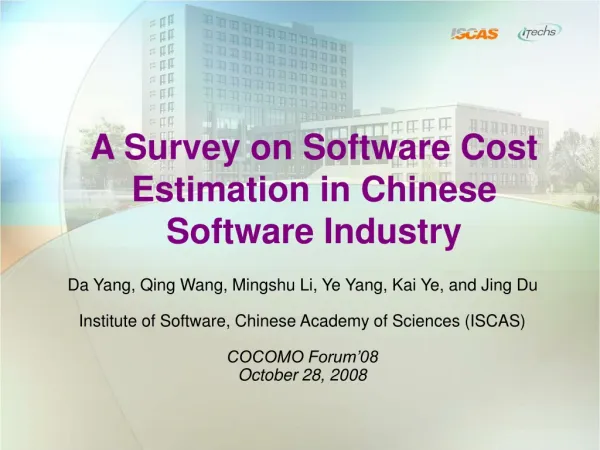 A Survey on Software Cost Estimation in Chinese Software Industry
