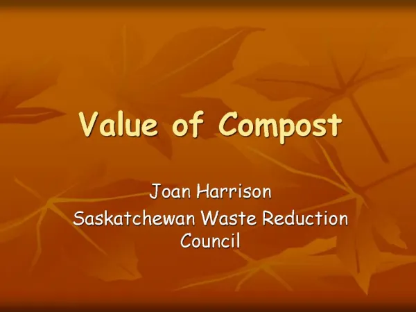 Value of Compost