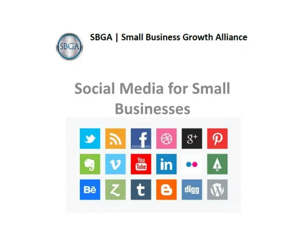 SBGA on Social Media for Small Business