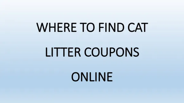 Where to Find Cat Litter Coupons Online