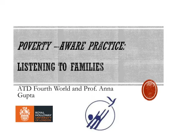 Poverty –aware PRACTICE: Listening to Families