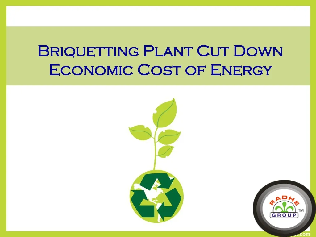 briquetting plant cut down economic cost of energy
