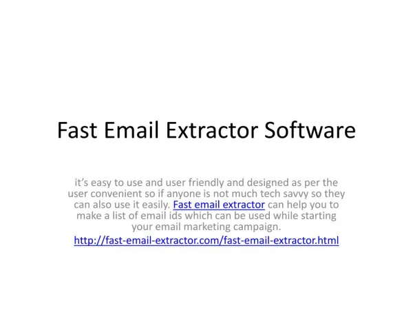 Fast Email Extractor Software