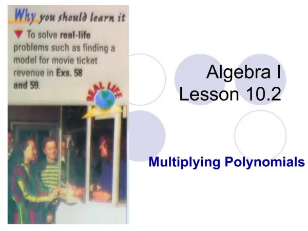 Algebra I Lesson 10.2