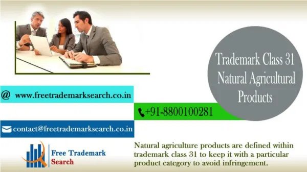 Trademark Class 31 | Natural Agricultural Products