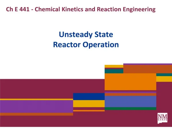 ch e 441 - chemical kinetics and reaction engineering