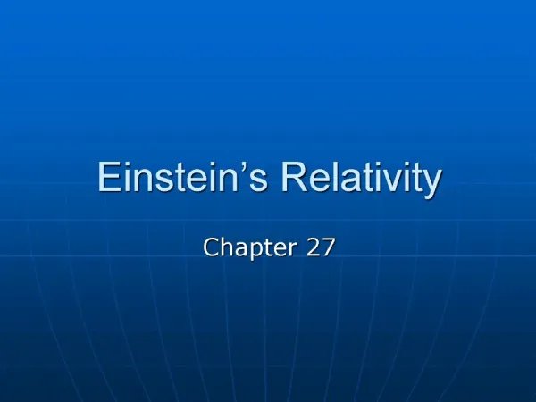 Einstein s Relativity