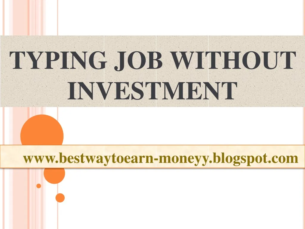 typing job without investment