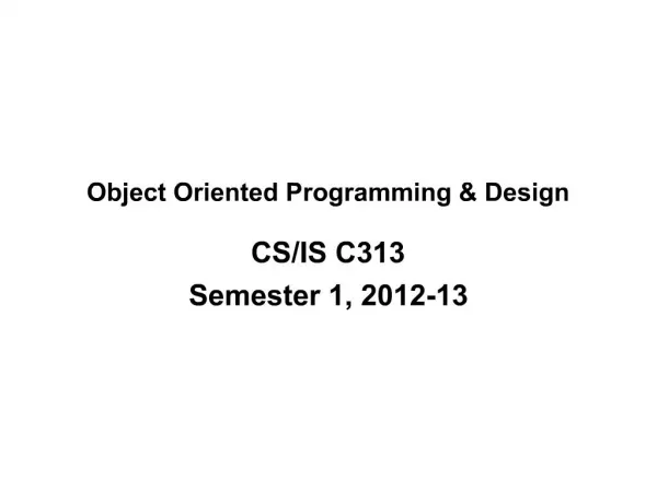 Object Oriented Programming Design