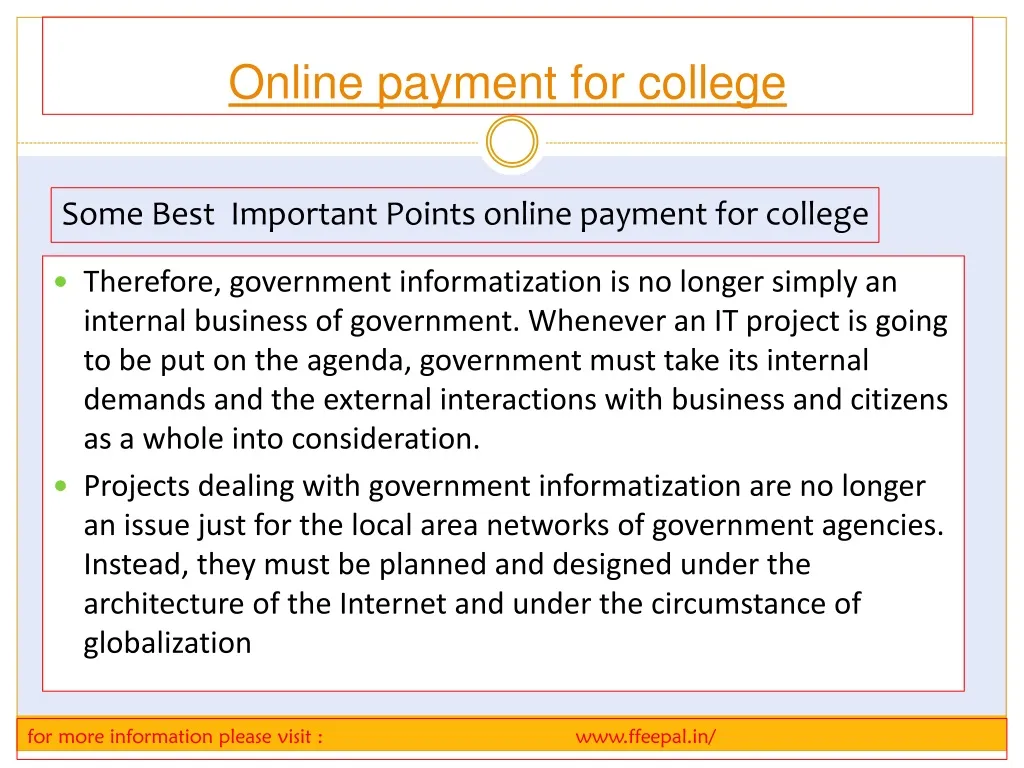 online payment for college