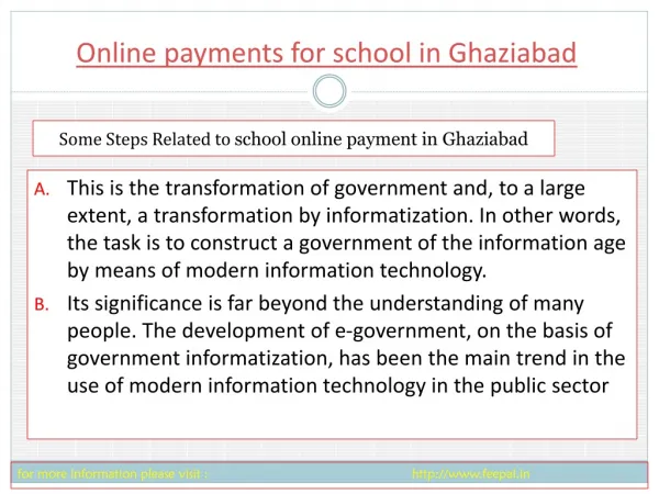 some information of online payment for school in Ghaziabad