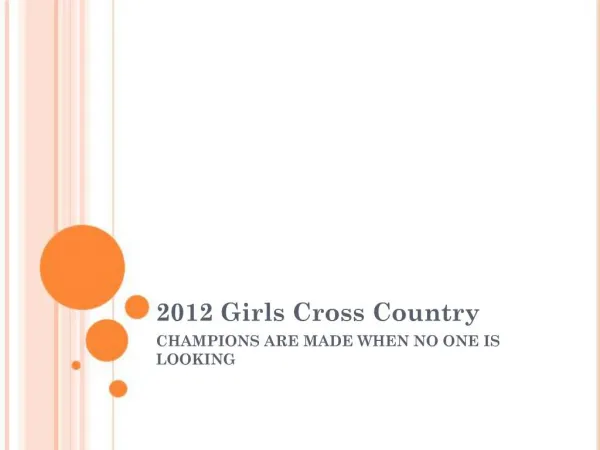 2012 Girls Cross Country