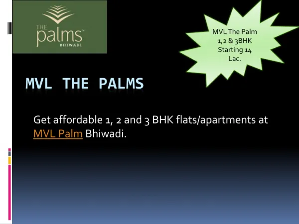 Affordable Apartments MVL The Palms