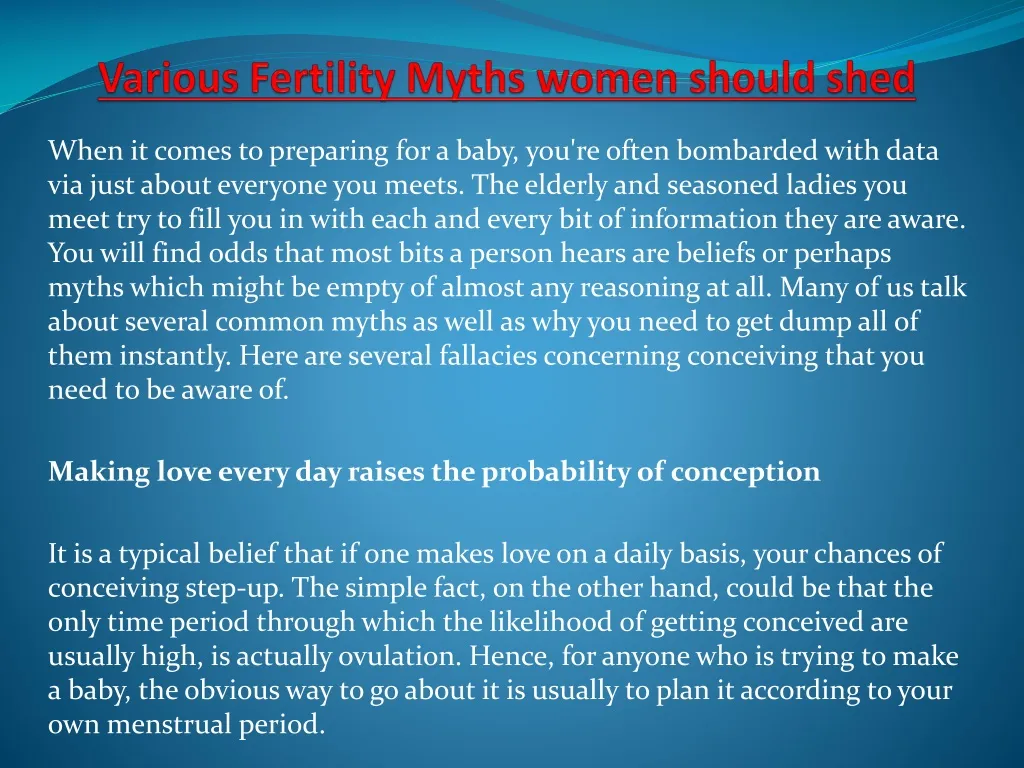 various fertility myths women should shed