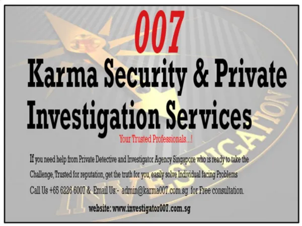 Private Investigator – Singapore Best PI Agency