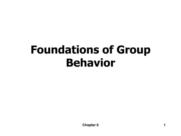 foundations of group behavior