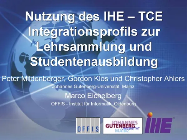 Nutzung des IHE TCE Integrationsprofils zur Lehrsammlung und Studentenausbildung