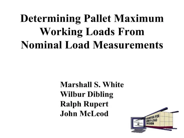 determining pallet maximum working loads from nominal load measurements