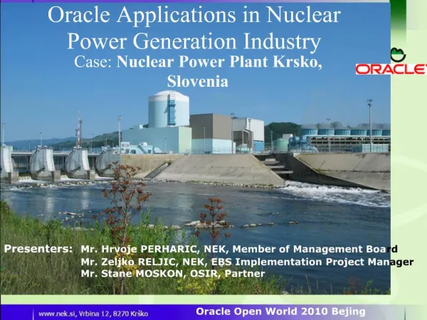 Oracle Applications in Nuclear Power Generation Industry