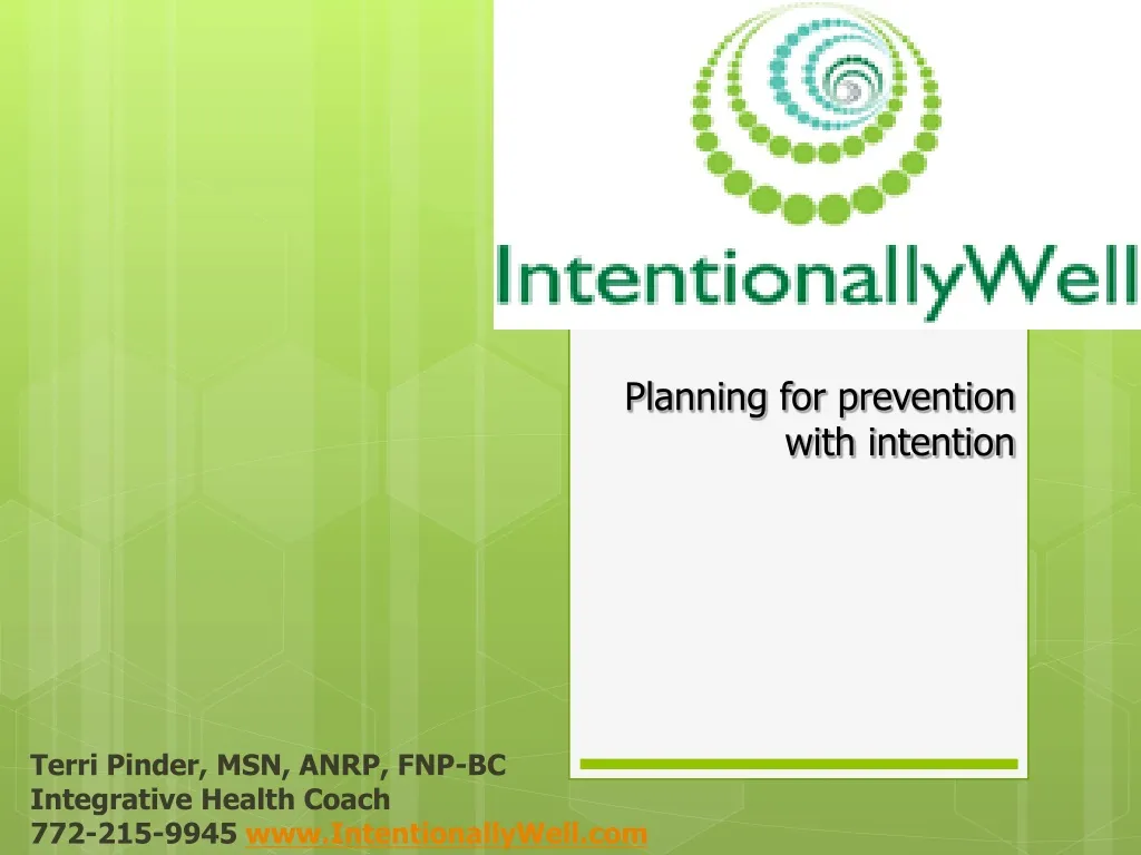 planning for prevention with intention