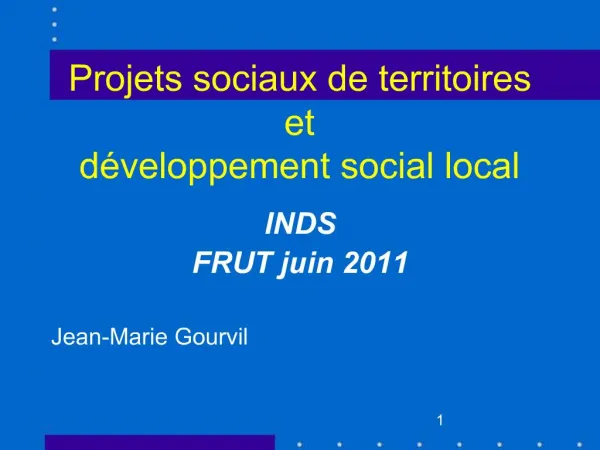Projets sociaux de territoires et d veloppement social local