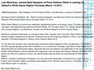 Luis Machicao, named Best Designer of Paris Fashion Week