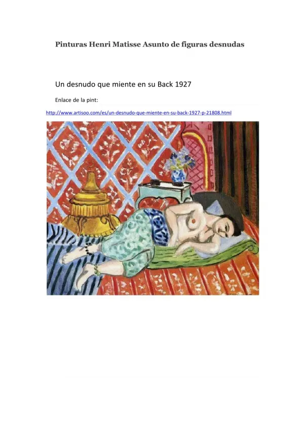 Pinturas Henri Matisse Asunto de figuras desnudas -- Artisoo