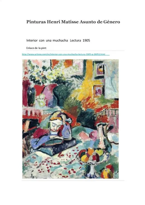 Pinturas Henri Matisse Asunto de Género -- Artisoo