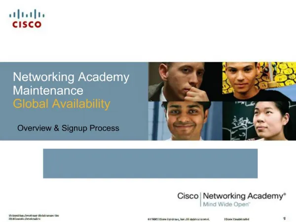 Networking Academy Maintenance Global Availability
