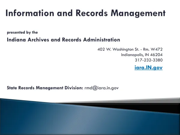 Information and Records Management