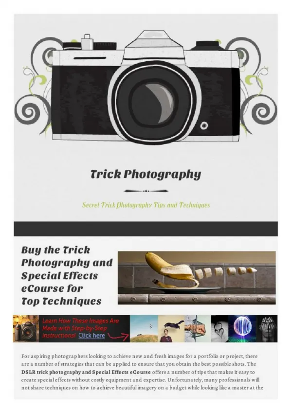 Trick Photography eCourse Purchase a Great Investment