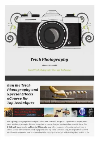 Trick Photography eCourse Purchase a Great Investment - slide 1