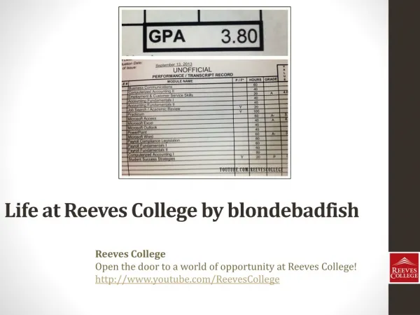 Life at Reeves College on Instagram by blondebadfish