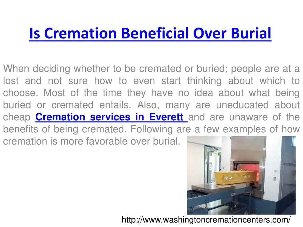 is cremation beneficial over burial