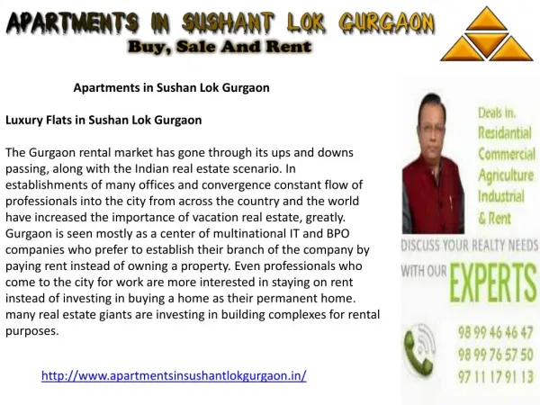 Apartments in Sushant Lok Gurgaon
