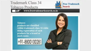 Trademark Class 34 | Tobacco Products - slide 1