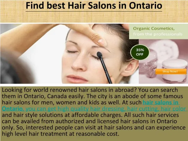Paradise Hair Salon In Ontario