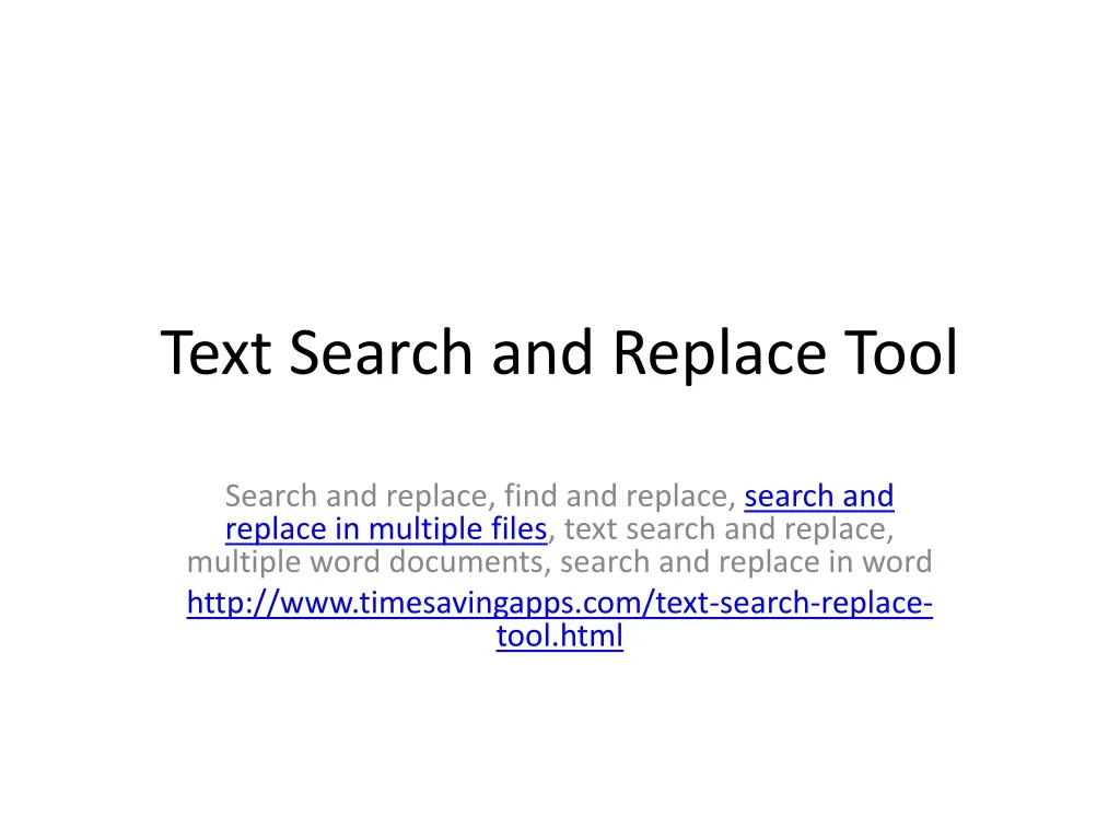 text search and replace tool