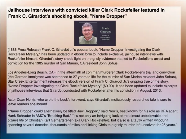 Jailhouse interviews with convicted killer Clark Rockefeller