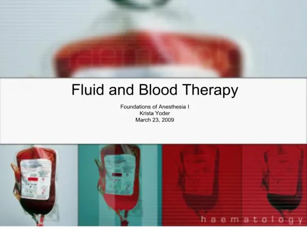 fluid and blood therapy