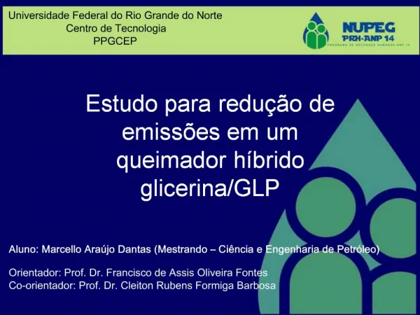 Estudo para redu o de emiss es em um queimador h brido glicerina