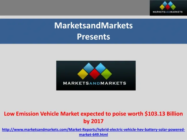 Low Emission Vehicle Market Forecast 2017