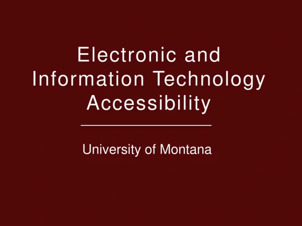 Electronic and Information Technology Accessibility