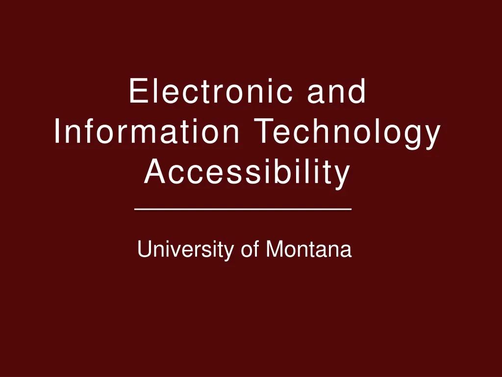 electronic and information technology accessibility